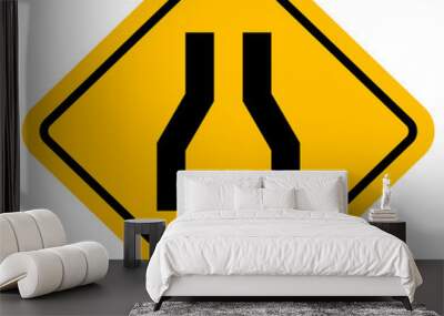 Traffic sign road narrow vector illustration Wall mural