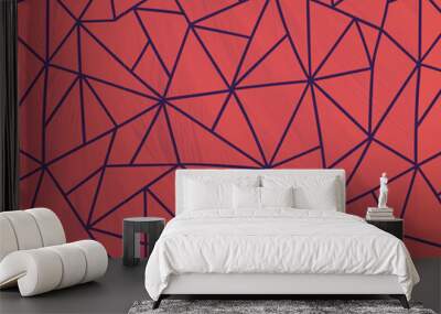 Abstract triangular shape textured background in orange and purple Wall mural