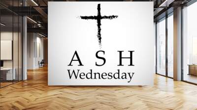 Illustration of Ashes Cross for Ash Wednesday Wall mural