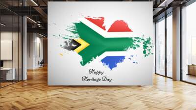 Illustration of South Africa Flag for Heritage Day Wall mural