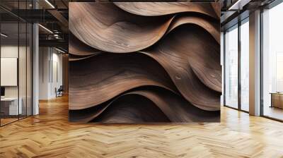 Abstract wooden waves creating a textured background pattern wood texture concept Wall mural