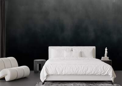 A black background with a gradient of grey to dark grey, with a blurred mist effect in the foreground, creating an atmospheric and mysterious ambiance Wall mural