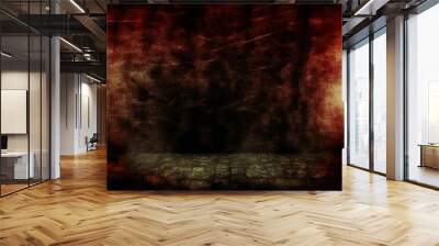 Scary wall background, horror texture for background Generative AI Wall mural