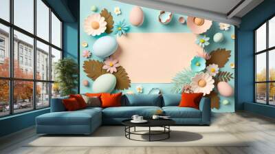 Easter card. Easter. Banner. Copy space. AI generated Wall mural