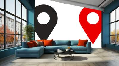 High resolution location pin or maps marker icon isolated on transparent background Wall mural