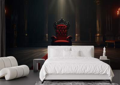 majestic king throne chair on the luxurious room, throne chair, AI Generative Wall mural