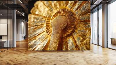 the ankh and sun disk symbol in gold. Wall mural