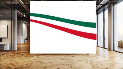 Mexican flag  tricolor rainbow stripes curvy design Wall mural