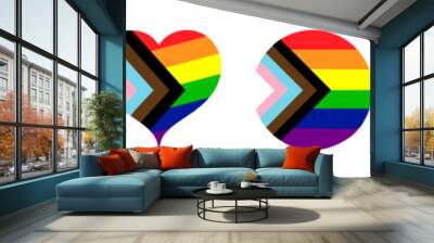 Progress pride flag in various shapes. updated Gay pride flag. vector illustration Wall mural