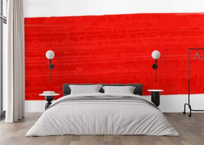 red paint of stroke isolated on transparent background Wall mural