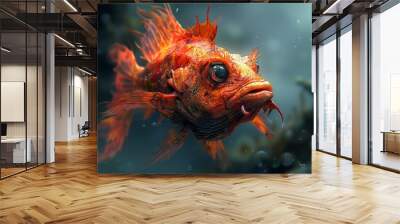 Vibrant Orange Fish in Underwater Paradise Wall mural