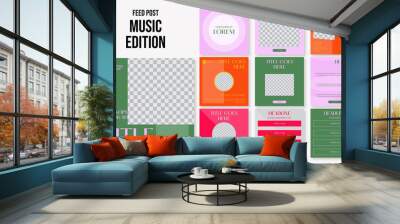 Set of editable social media instagram post music festival with colourful design vector template ai & eps 10 Wall mural