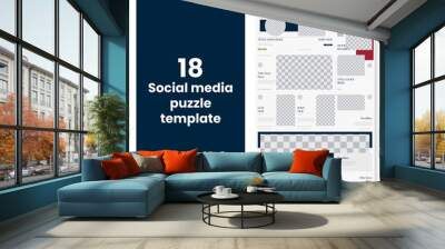 Set of editable social media instagram puzzle lawyer, law firm, attorney with elegant design vector template ai & eps 10 Wall mural