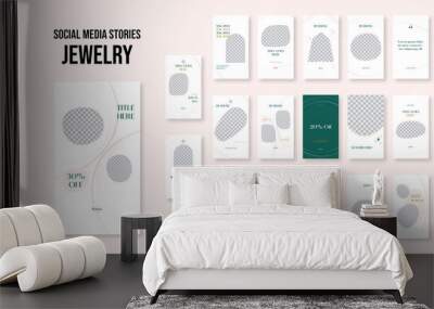 Set of editable social media instagram stories jewelry, fashion with luxury design vector template ai & eps 10 Wall mural