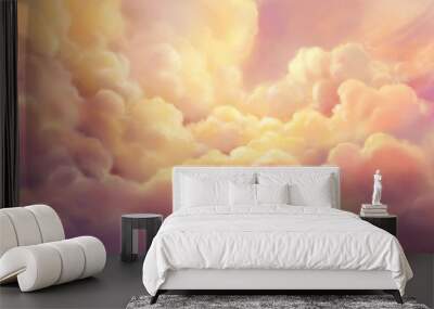 The Cloud Sea. Natural Sky Backdrop. Concept Art. Realistic Illustration. Video Game Digital CG Artwork Background. Nature Scenery. Wall mural