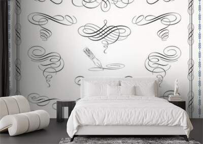 Calligraphic Decorative Design Elements Wall mural