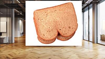 Two Stacked Pieces of Breads (Whole Grains or Wheat) Wall mural