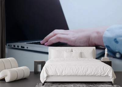 Woman working at home office Wall mural