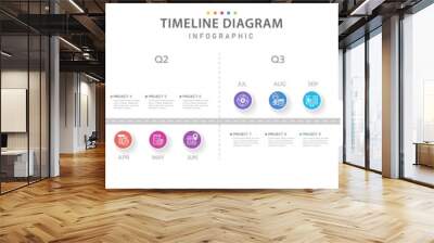 Infographic template for business. 12 Months modern Timeline diagram calendar, presentation vector infographic. Wall mural