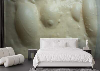 Artisan bread sourdough dough rising with bubles. Raw dough for bread or pizza. Wall mural