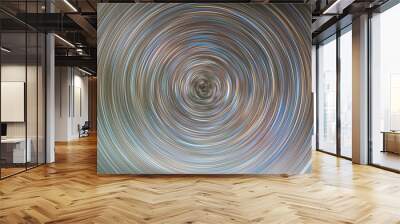 Beautiful starry sky with star trails orientation on the north star. Space background. Abstract long exposure background. Wall mural