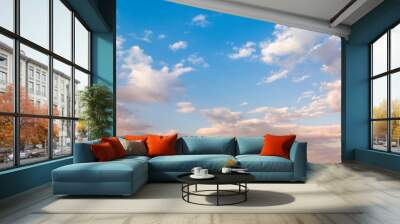 Beautiful sunset sky. Nature sky backgrounds. Wall mural