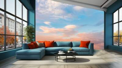 Beautiful sunset sky. Nature sky backgrounds.	 Wall mural