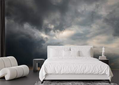 Dramatic sky clouds after  storm. Sky background Wall mural