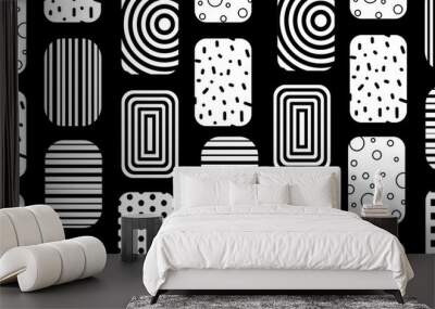 Monochrome Abstract Dynamic Pattern Background Wall mural