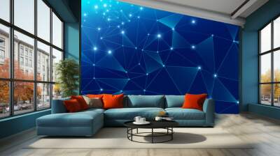 Digital Technology. Big Data Server. Blue  Wall mural