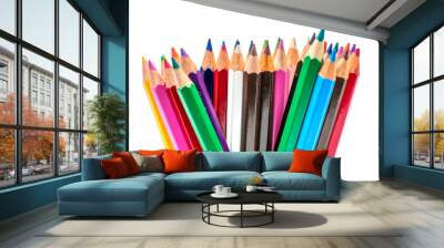 Color Pencil and Pencil With White Background Wall mural