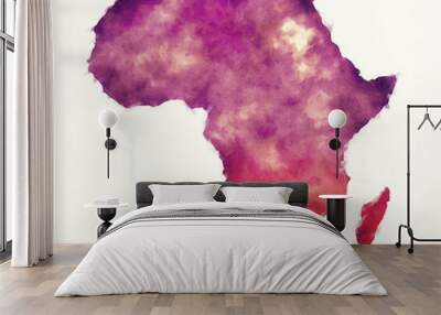 Africa watercolor map in front of a white background Wall mural