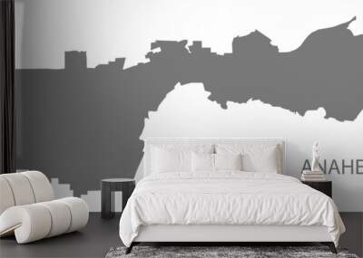 Anaheim California city map grey illustration silhouette shape Wall mural