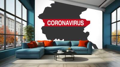 Friuli-Venezia Giulia ITALY region map with Coronavirus warning illustration Wall mural