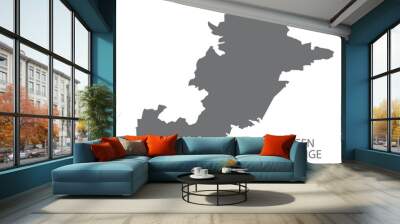 Geislingen an der Steige city map with boroughs grey illustration silhouette shape Wall mural