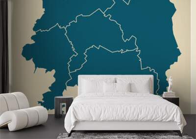 Modern City Map - Hagen city of Germany with boroughs DE Wall mural