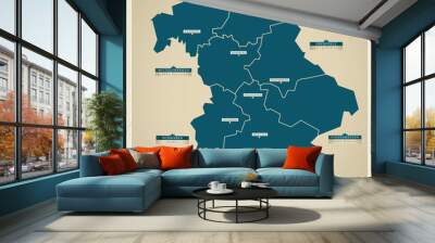 Moderne Landkarte - Bayern Wall mural