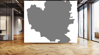 Wolfsburg grey city county map of Lower Saxony Germany DE Wall mural