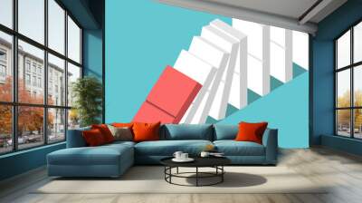 Domino effect starting Wall mural