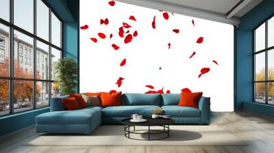 Many rose petals fall on the floor Wall mural