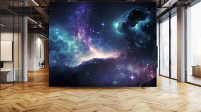 Abstract outer space endless nebula galaxy background. Generative ai Wall mural