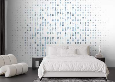 Binary code digital technology background made with zeros and ones Wall mural