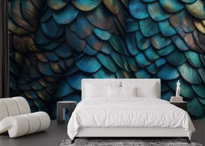 Fantasy dragon scales perfect seamless repeating pattern. Generative ai Wall mural