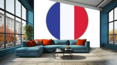 France flag round circle vector icon Wall mural