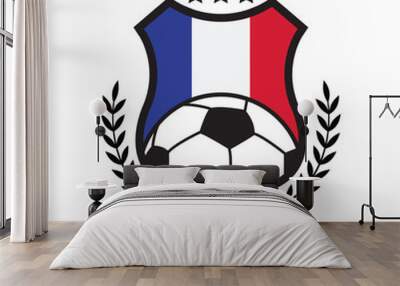 France national flag football crest Wall mural