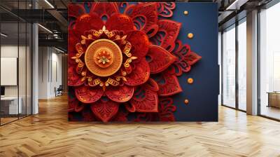 indian traditional celebration decorative mandala illustration background Wall mural