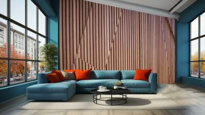 Modern abstract wooden architectural background Wall mural