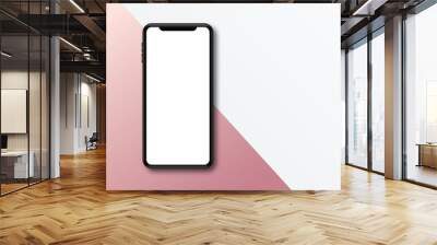 Modern frameless smartphone Mock up with blank white screen. Wall mural