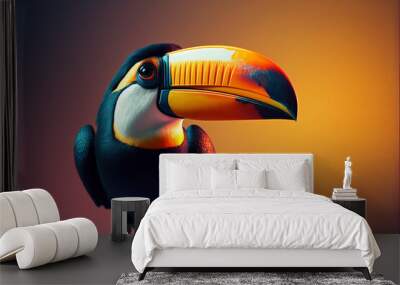 Portrait of a tropical toucan bird. Generitive ai Wall mural