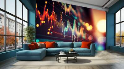 Stock market trading investment candlestick graph. Finance and economy concept. Generative ai Wall mural